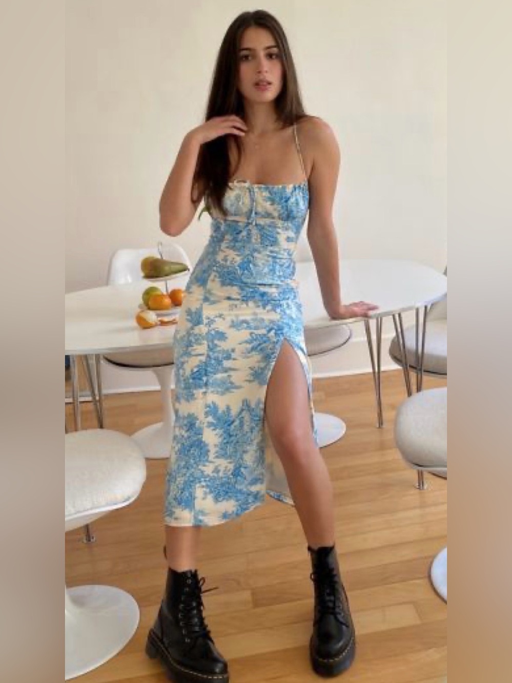 RARE Urban Outfitters April Toile Midi Slip Dress Euro Summer Sundress RUSH S - Picture 6 of 16
